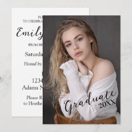 Tarjeta Graduado de fotografía simple y moderna