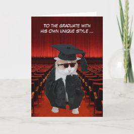 Tarjeta Graduado de gato gracioso de personalizable