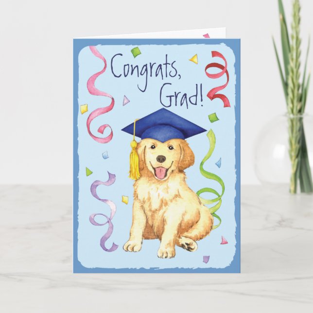 Tarjeta Graduado de Golden Retriever (Anverso)