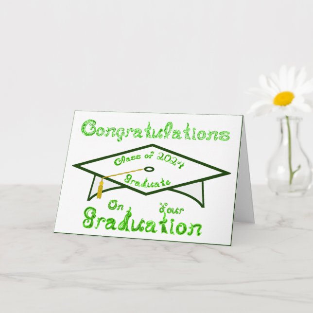 Tarjeta Graduado de Grado Blanco Graduado Grado Verde Clas (Planta pequeña)