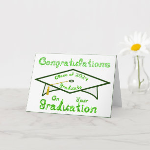 Tarjeta Graduado de Grado Blanco Graduado Grado Verde Clas