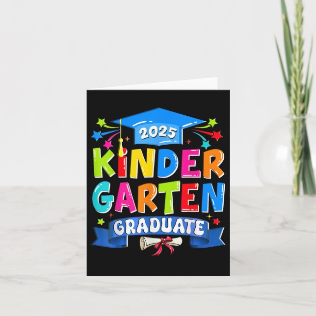 Tarjeta Graduado de jardines de infancia 2025 Niños de pos (Anverso)