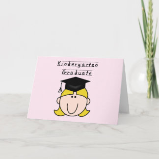 Tarjeta Graduado de jardines de infancia de Chica rubio