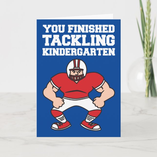 Tarjeta Graduado de kindergarten felicita al fútbol (Anverso)