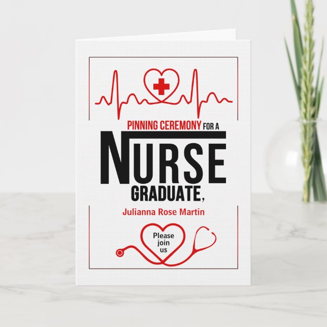 Tarjeta Graduado de la Escuela de Enfermería de Ceremonia  (Anverso)