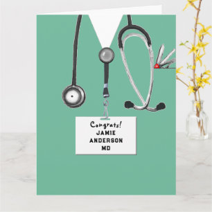 Tarjeta Graduado de la Escuela de Medicina Personalizado