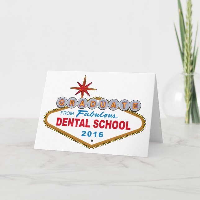 Tarjeta Graduado de la escuela dental fabulosa 2016 (Anverso)