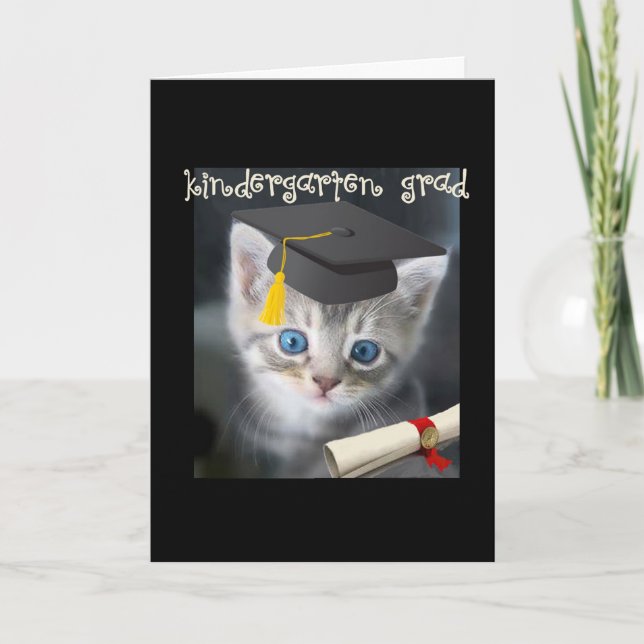 Tarjeta Graduado de la guardería del gatito (Anverso)