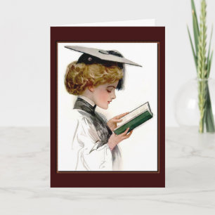 Tarjeta Graduado de la mujer del vintage