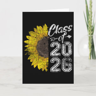 Tarjeta Graduado de la promoción de 2026 Girasol Senior 26
