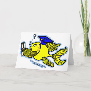 Tarjeta Graduado de los pescados de la graduación