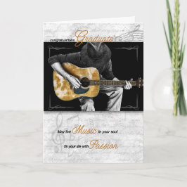 Tarjeta Graduado de Música Felicita a Guitarista