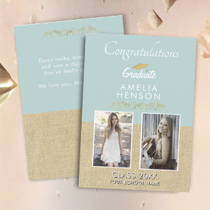 Tarjeta Graduado de Ornamento Rústico de Oro 2 Graduación