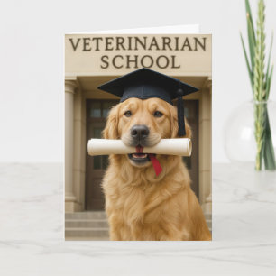 Tarjeta Graduado De Perro De La Escuela Veterinaria