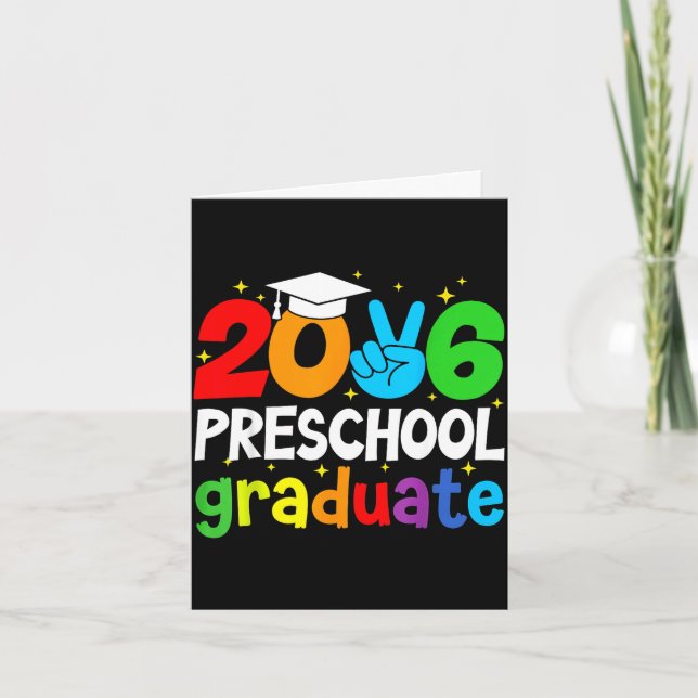 Tarjeta Graduado de preescolar 2026 graduado de prekín div (Anverso)