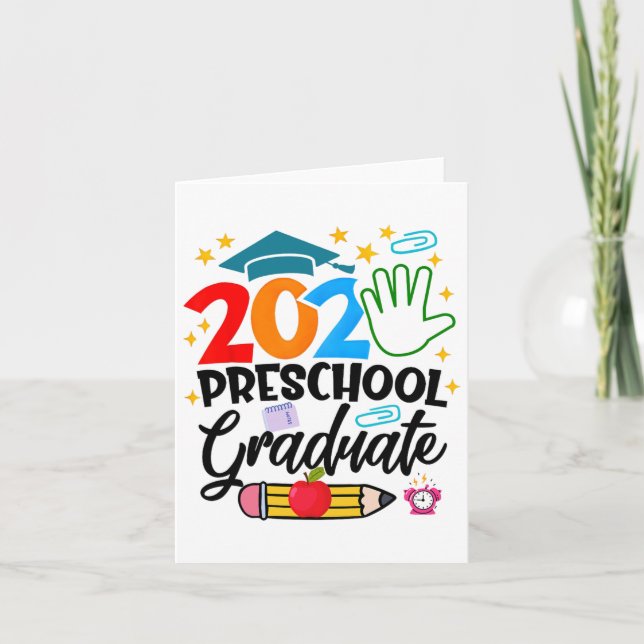Tarjeta Graduado de Preescolar Graduado de Pre-k 2025 Grad (Anverso)