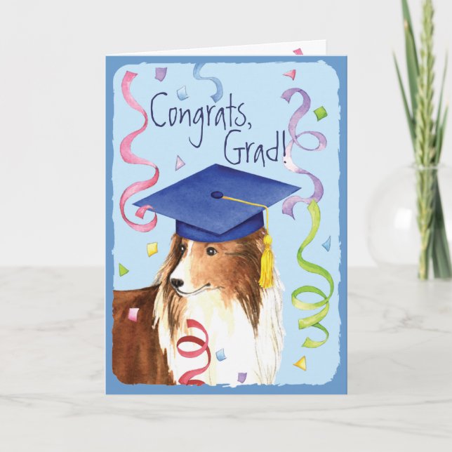 Tarjeta Graduado de Sheltie (Anverso)