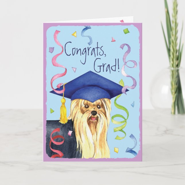 Tarjeta Graduado de Yorkie (Anverso)
