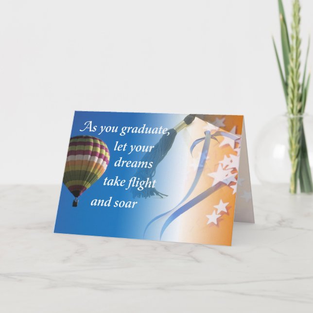 Tarjeta Graduado Deja que los sueños vuelen (Anverso)