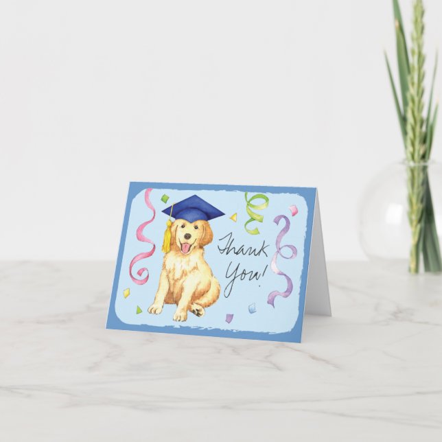 Tarjeta Graduado del golden retriever (Anverso)