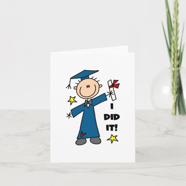 Tarjeta Graduado del muchacho (Anverso)