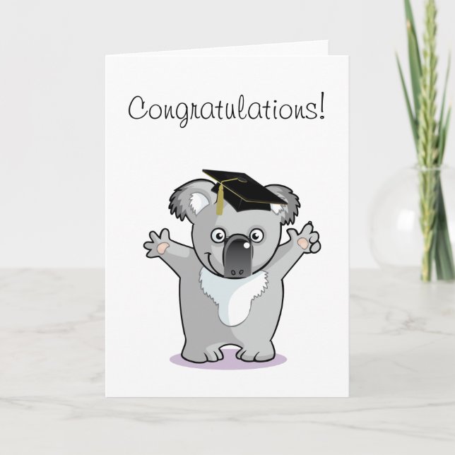 Tarjeta Graduado del oso de koala (Anverso)