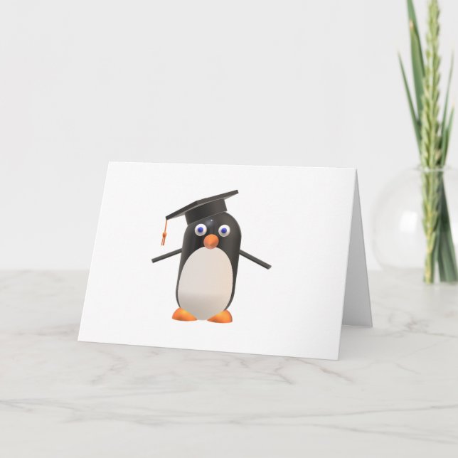 Tarjeta Graduado del pingüino (Anverso)