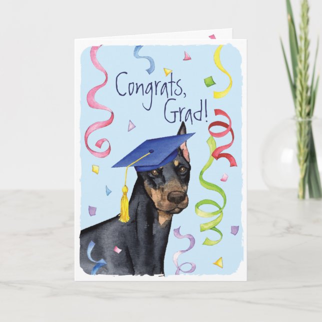 Tarjeta Graduado del Pinscher del Doberman (Anverso)