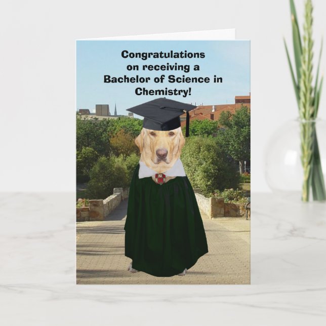 Tarjeta Graduado divertido de la química del laboratorio (Anverso)