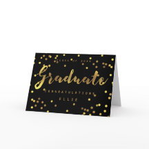 Graduado falso Relieve metalizado dorado Confetti