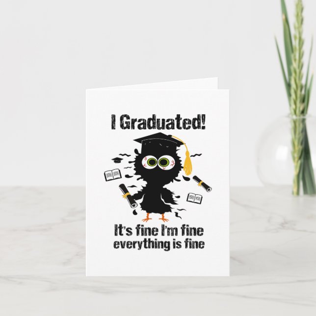 Tarjeta Graduado Graduado Cl Último Día De Escuela Gato Gr (Anverso)