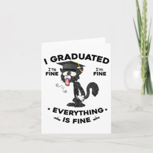 Tarjeta Graduado Graduado Graduado Gradu De Gato Negro Gra