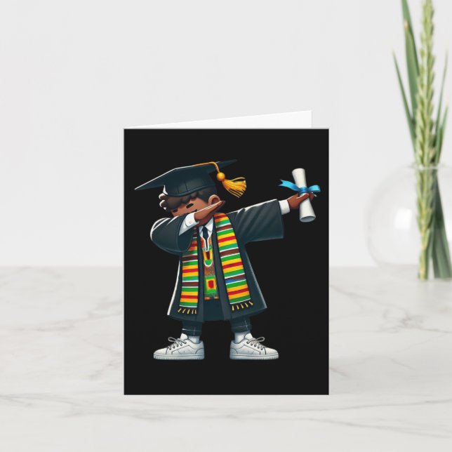Tarjeta Graduado Graduado Graduado Graduado Dabbing Black  (Anverso)