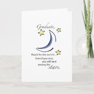 Tarjeta Graduado llegando a la luna, felicitaciones