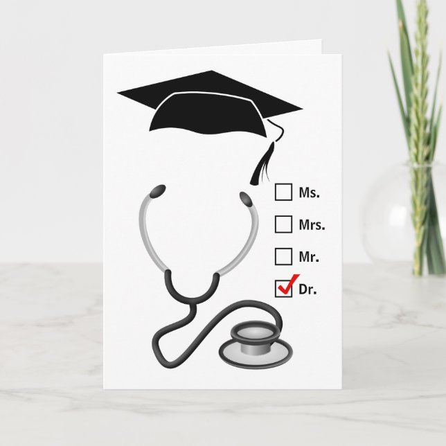 Tarjeta Graduado médico | Felicitaciones Nuevo Médica (Anverso)