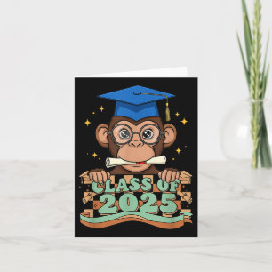 Tarjeta Graduado Mono Cl De 2025 Niños Mujeres Gradua