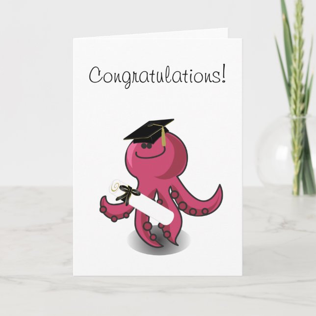 Tarjeta Graduado púrpura del pulpo (Anverso)