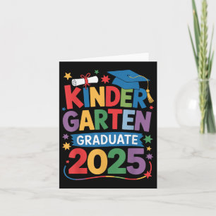Tarjeta Graduados de jardín de infancia 2025 Chicas de gra