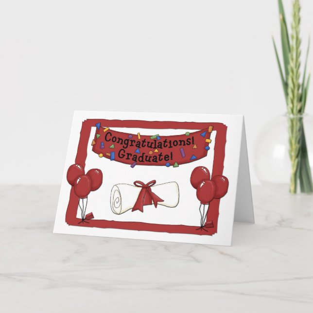 Tarjeta Graduate Felicitaciones Red (Anverso)