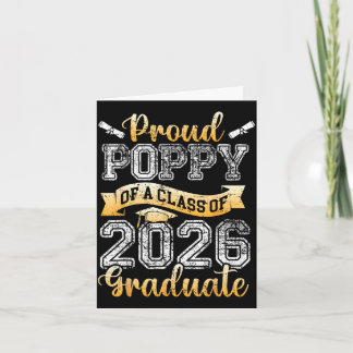 Tarjeta Graduate proud poppy of a class 2026 seniorGraduat