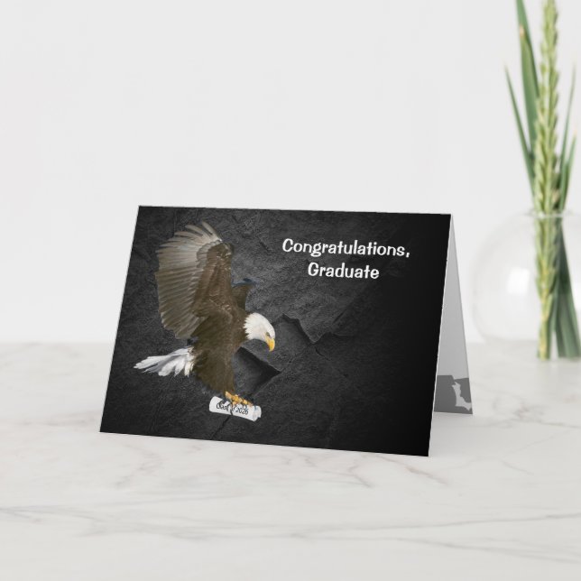 Tarjeta Graduation 2026 Bald Eagle With Diploma (Anverso)