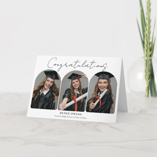 Tarjeta Graduation Congratulations Arch Photos Graduate (Anverso)