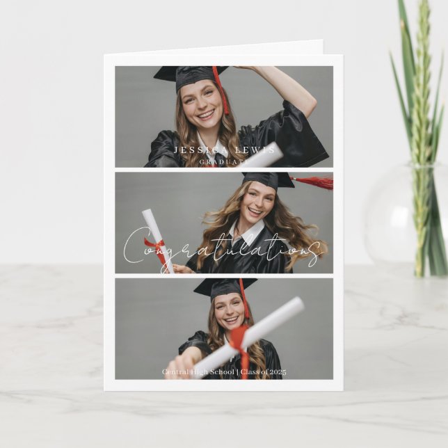 Tarjeta Graduation Congratulations Photo Collage Graduate (Anverso)
