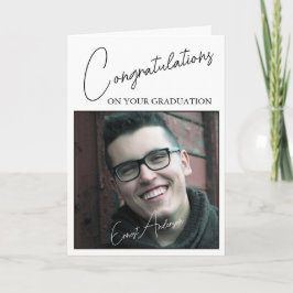 Tarjeta Graduation Congratulations Photo White Black
