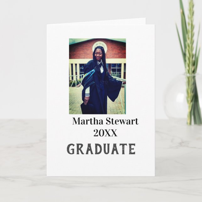 Tarjeta Graduation photo name year class university simple (Anverso)