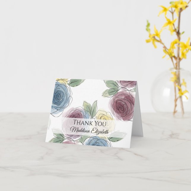 Tarjeta Graduation Thank  (flor amarilla)