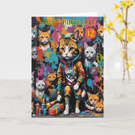 Tarjeta Graffiti Artista Legend Cat Nació a los 12 años
