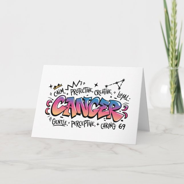 Tarjeta Graffiti de Zodíaco Cáncer   (Anverso)