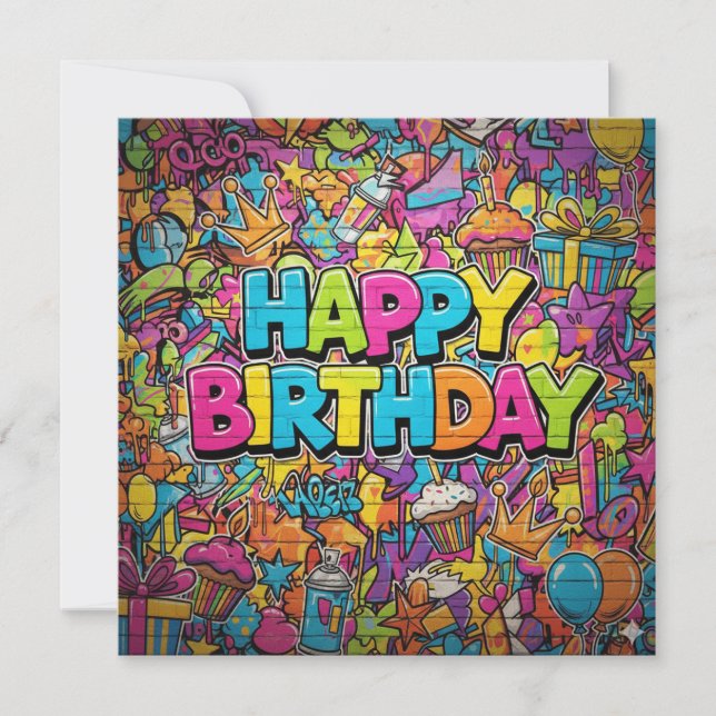 Tarjeta Graffiti style birthday card (Anverso)