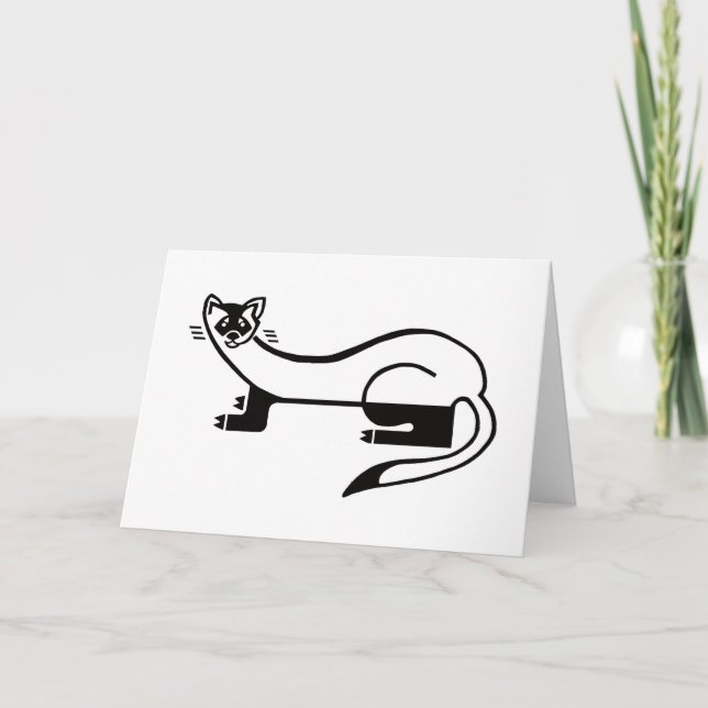 Tarjeta Gráfica animal de pie negro FERRET en peligro de e (Anverso)